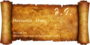 Hernesz Irma névjegykártya